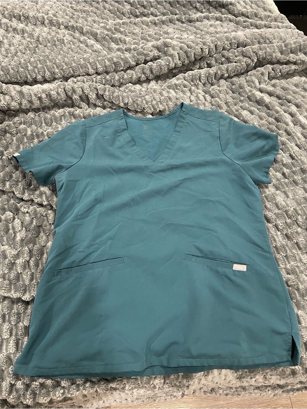 Figs Teal V-Neck Women's Scrub Top